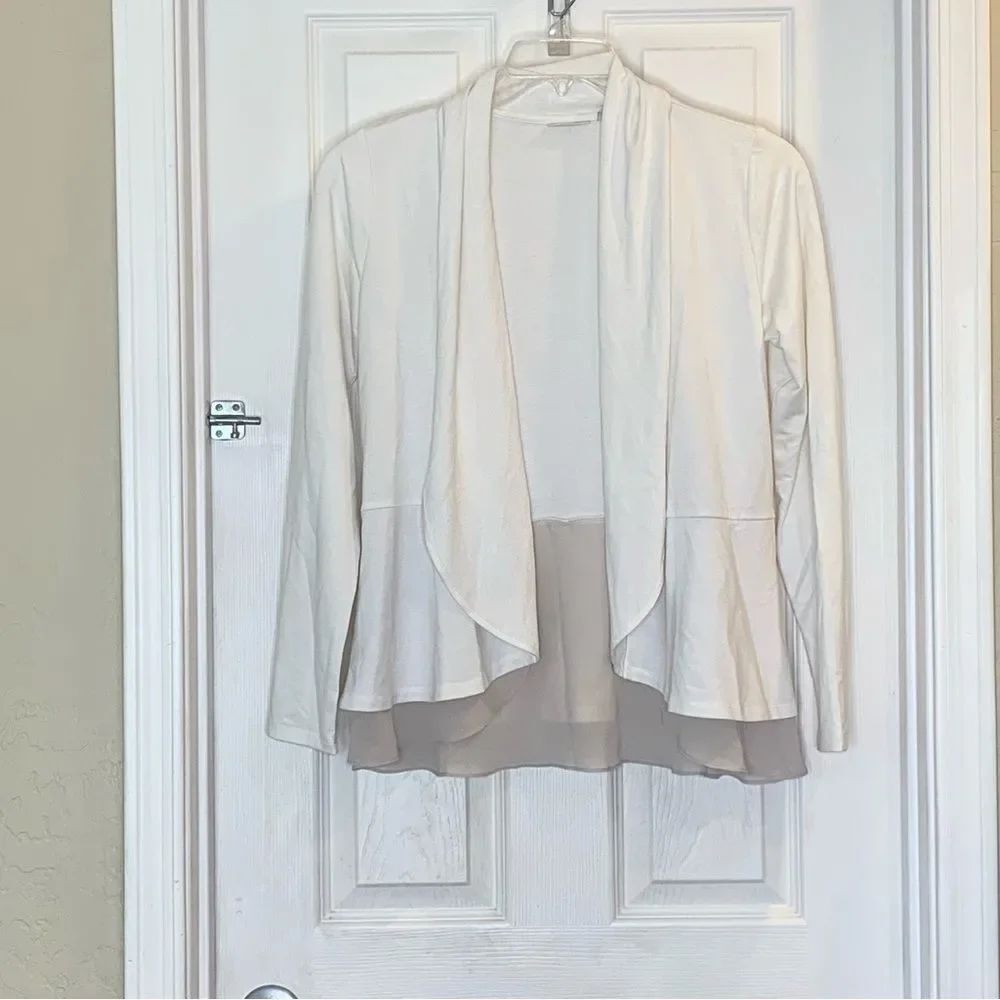 Logo Lounge by Lori Goldstein Open Front Cardigan Size Small